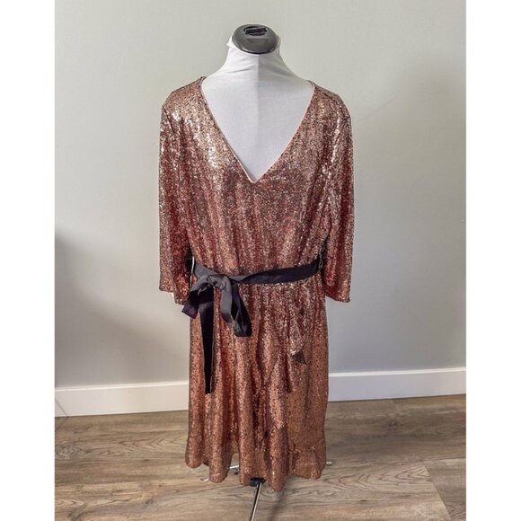 Lane Bryant Copper Sequin Party Dress - Picture 6 of 12